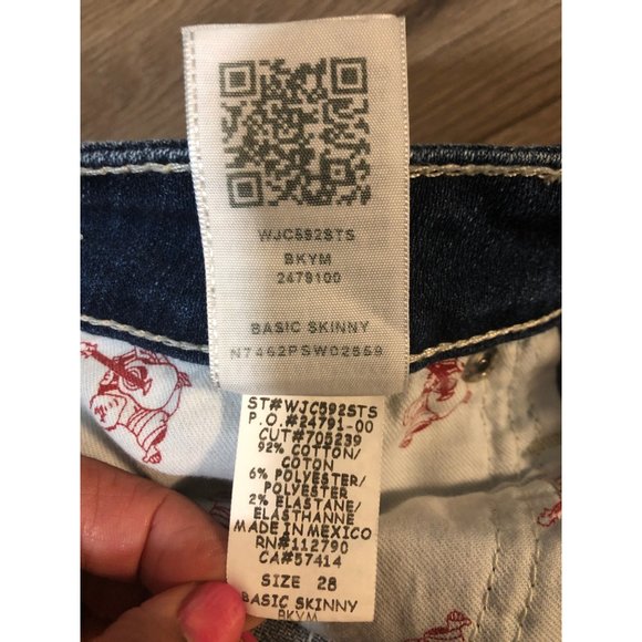 True Religion Women's Basic Skinny Jean All Over Natural Stretch 28 - Picture 7 of 11